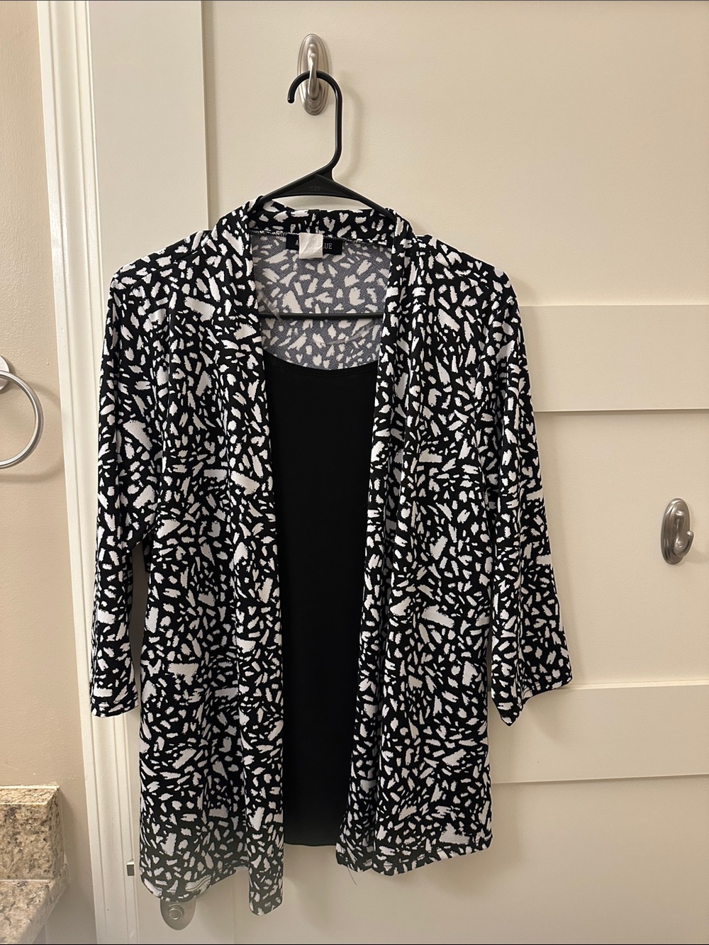 Ashley Blue Black and White Abstract Print Tunic
